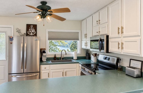 Falls of Rough House | Lakefront Retreat King Suite Covered Deck Firepits Sleeps 8