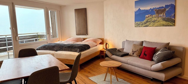 Modern studio with mountain view, balcony & wellness - sauna & pool | Scheidegg in Scheidegg