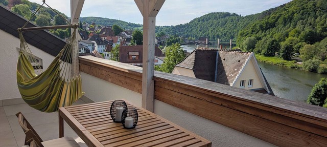 Neckar View Apartment near Heidelberg | Balcony & Parking in Neckarsteinach